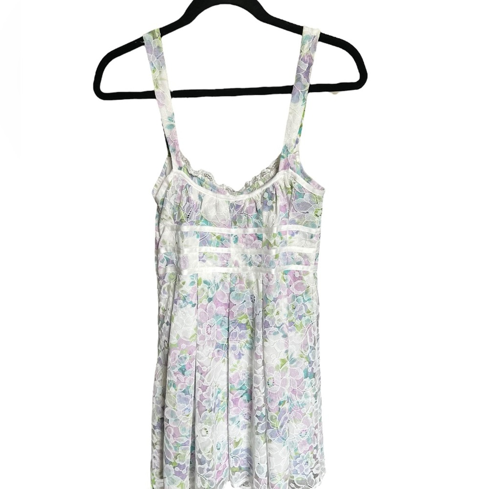 New For Love And Lemons Loretta Mini Dress Ivory Milkmaid Cottagecore Floral - Picture 12 of 12
